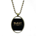 thumbnail image 1 of sweet love quote handwrite necklace vintage chain bead pendant jewelry collection, 1 of 3