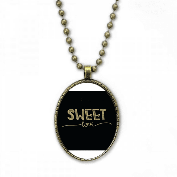 sweet love quote handwrite necklace vintage chain bead pendant jewelry collection