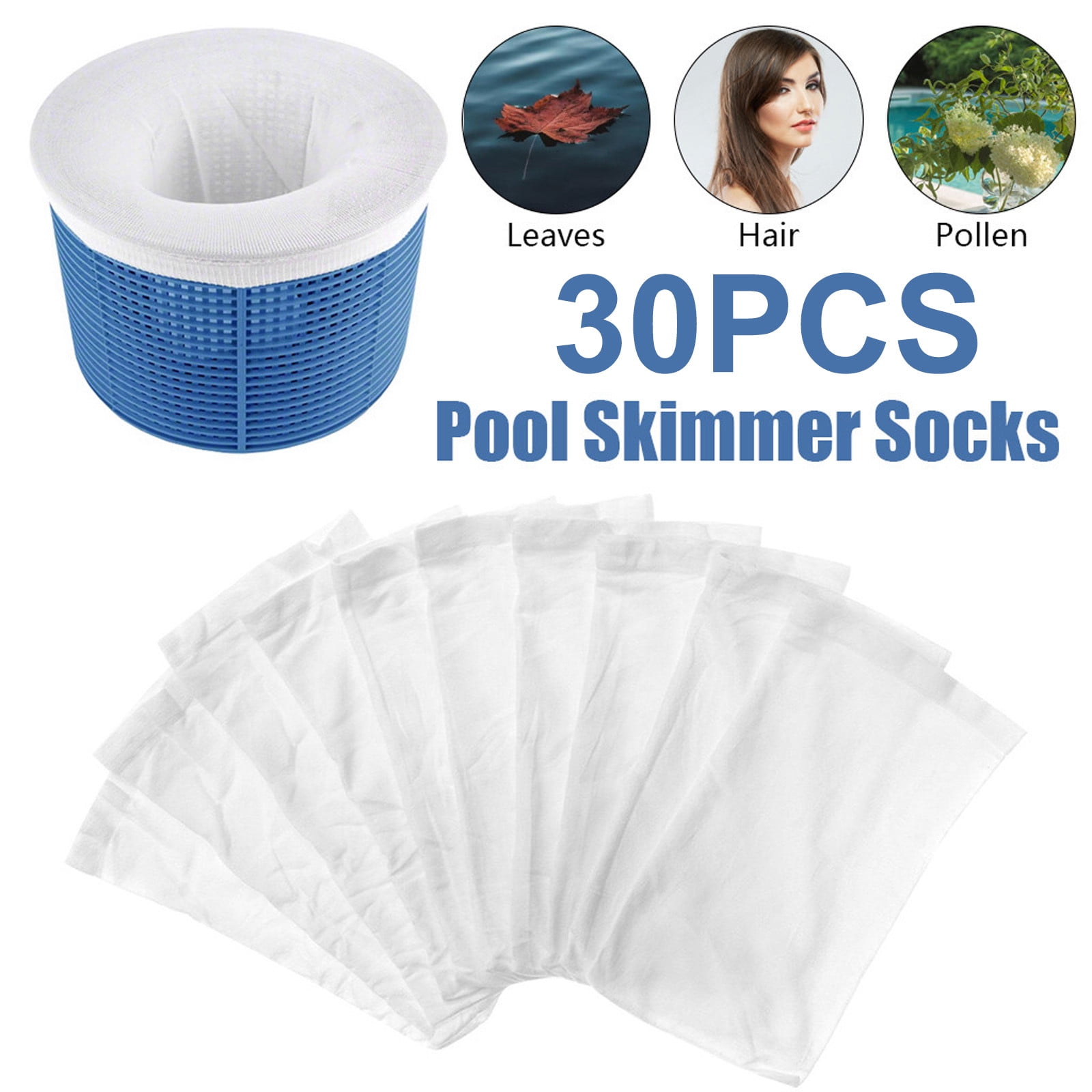 swimming pool float 30Pack of Pool Skimmer Socks Skimmers Cleans Leaves for InGround Pools