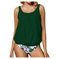 thumbnail image 1 of swimsuit women two piece Top Two Women With Shorts Suit Control Swimsuit Piece Bathing Tummy Swimwears Tankinis Set, 1 of 3