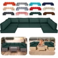 thumbnail image 1 of swing 14 Piece Outdoor Sectional Cushions, Water-Resistant Outdoor Sofa Cushions Replacement for 6-Seat Rattan Wicker Sectional Conversation Sets（Dark green）, 1 of 7