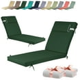 thumbnail image 1 of swing Chaise Lounge Cushions Outdoor, Waterproof 72 x 21Inch Patio Chaise Lounge Replacement Cushion for Lawn Pool（Dark green，2pcs）, 1 of 6