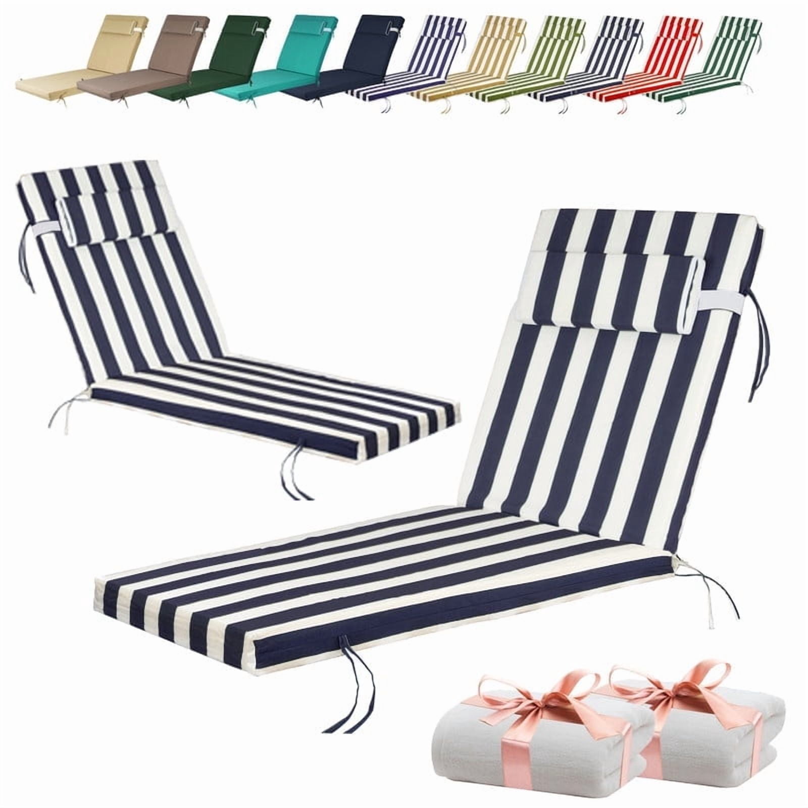 swing Chaise Lounge Cushions Outdoor, Waterproof 72 x 21Inch Patio
