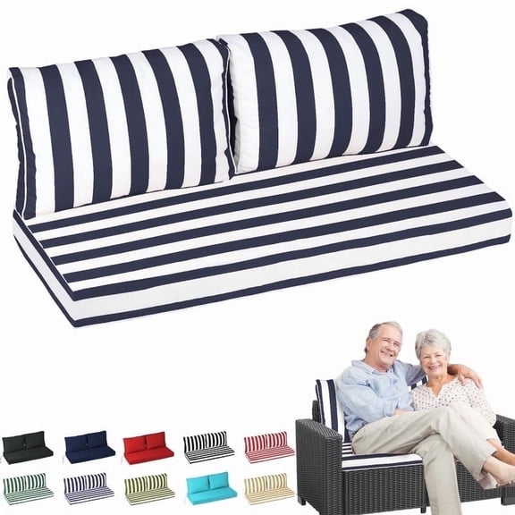 swing Outdoor Loveseat Cushion Set 48 x 24 inch,Waterproof Weather & Fade Resistant Seat and Backrest Cushion Set for Couch, Swing, Bench