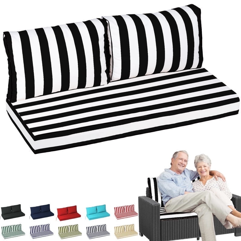 swing Outdoor Loveseat Cushion Set 48 x 24 inch,Waterproof Weather & Fade Resistant Seat and Backrest Cushion Set for Couch, Swing, Bench