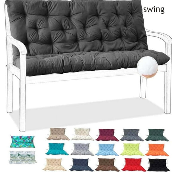 YLLN 70*40 Inch Porch Swing Cushions, Patio Furniture Cushions With 4" Thicken Backrest, Bench Cushions For Outdoor Furniture, Anti-Fading Waterproof Patio Cushions(Dark gray)