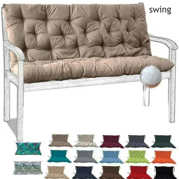 swing Replacement Cushions for Outdoor Swing,Water-Resistant Cushion with Ties 2-3 Seater Swing Cushions