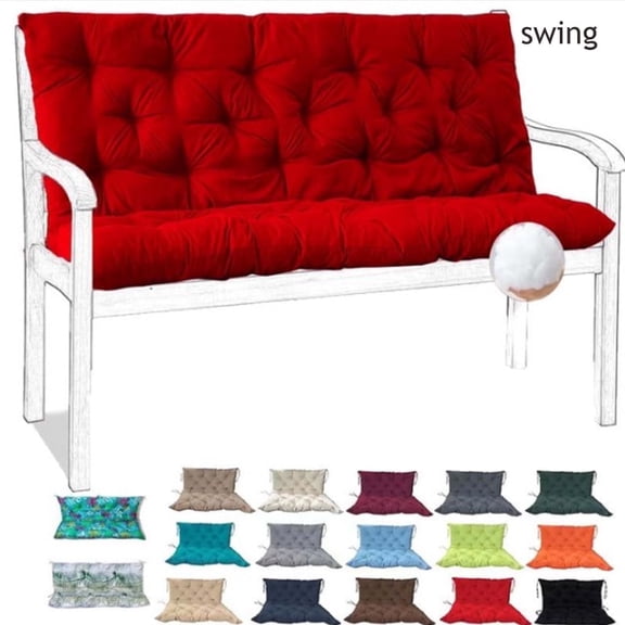 YLLN 40*40 Inch Porch Swing Cushions, Patio Furniture Cushions With 4" Thicken Backrest, Bench Cushions For Outdoor Furniture, Anti-Fading Waterproof Patio Cushions