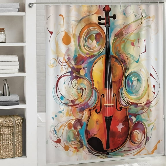 swirly design printed waterproof shower curtain waterproof shower curtain Cloth Fabric Bathroom Decor Set with Hooks