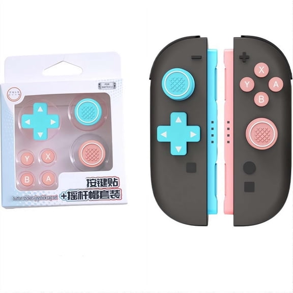 for switch2 2025 Joystick Cap and Colored Button Sticker Set,Anti-Slip,Silicone Material,for Switch Thumb Grip Caps, Joycon Grip Button Stick Cover, Improve Control and Guard Joystick Wear