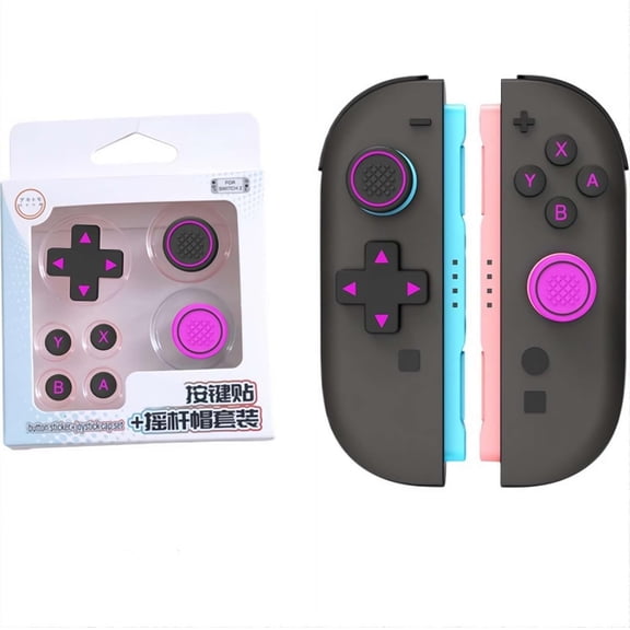 for switch2 2025 Joystick Cap and Colored Button Sticker Set,Anti-Slip,Silicone Material,for Switch Thumb Grip Caps, Joycon Grip Button Stick Cover, Improve Control and Guard Joystick Wear
