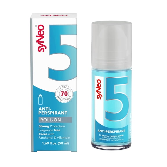 syNeo 5 Antiperspirant Roll-On, Anti Sweat Deodorant for women against heavy sweating, Anti-Transpirant antiperspirant Roll-on Deodorant, 1 pack 1.69 fl.oz.