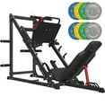 thumbnail image 1 of Syedee Adjustable Leg Press Machine with Calf Block, 2000LBS Capacity, Black, 230LBS Weight Plates, 1 of 9