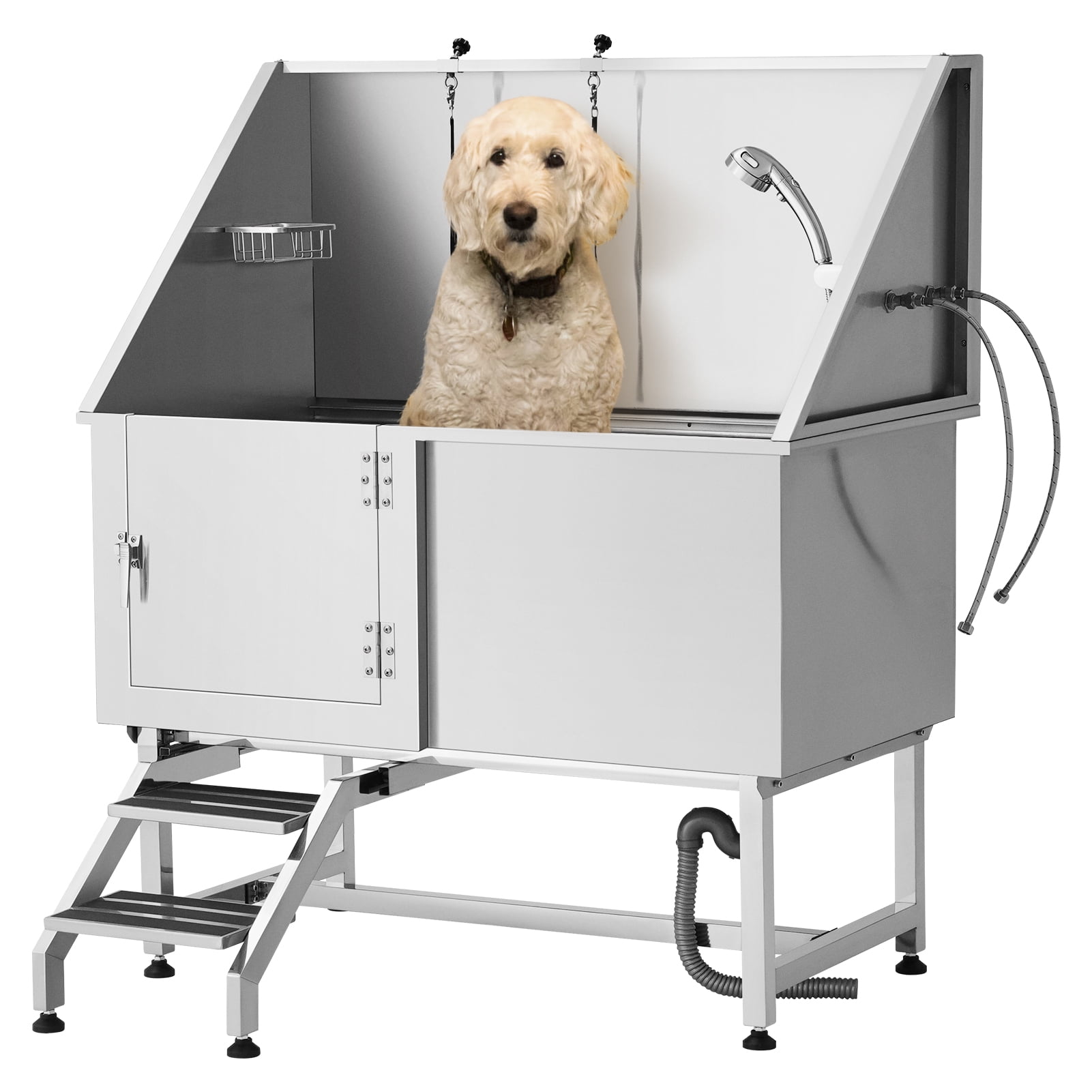 Preneex Dog Washing Station with Massage Brush 34 Stainless Steel Pet  Shower & Bath Tub