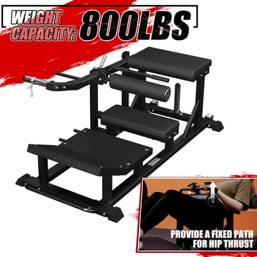 Hip Thrust Machine, 900LBS Capacity Glute Bridge Machine With Weight Holder Adjustable Footboard Heavy Duty Butt Exercise Equipment