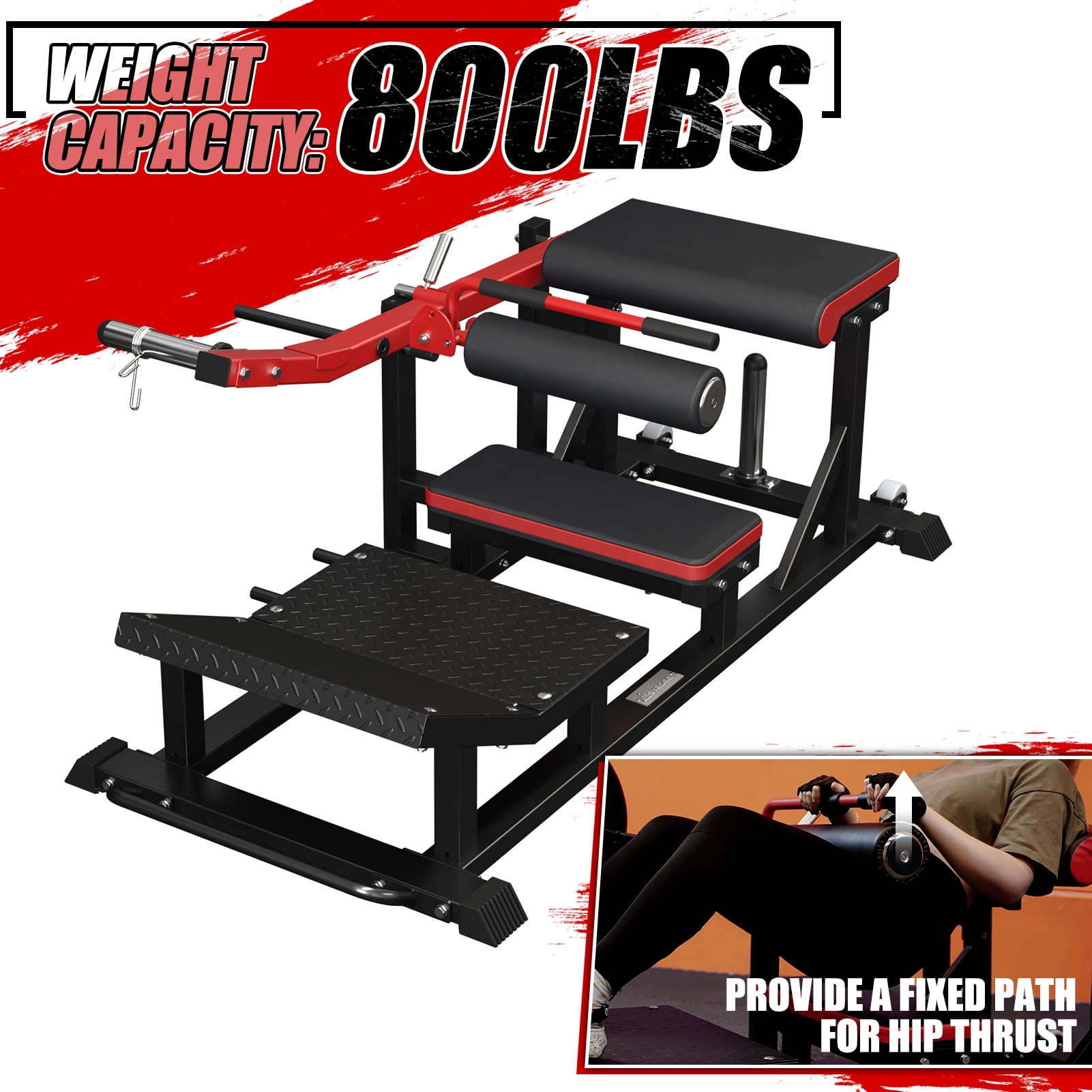 syedee Glute Bridge Machine Heavy Duty Plate Loaded Hip Thrust