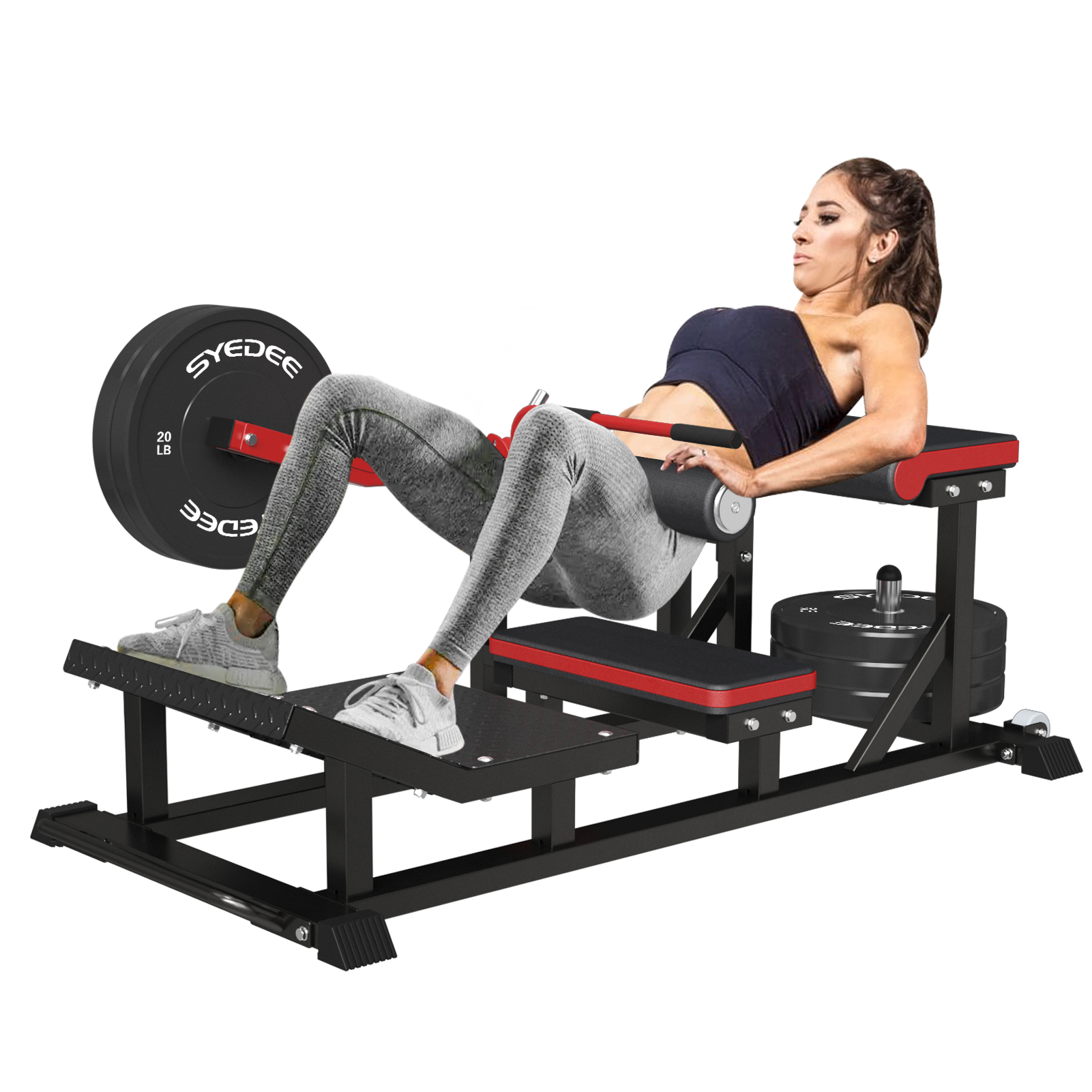 Syedee Glute Bridge Machine Heavy Duty Plate Loaded Hip Thrust Machine 