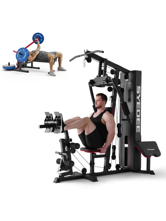 All-in-One Home Gym System with Folding Chest Press – 90+ Exercises in One Space-Saving Machine