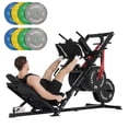 thumbnail image 1 of Syedee Multifunctional Leg Machine W/ Linear Bearing Hack Squat & Leg Press Combo with Safety Features, Adjustable Pedals, Space-Saving Leg Machine W/ Band Pegs Arm-reach Weight, 230LBS Weight Plates, 1 of 10