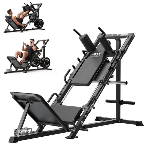 Mikolo Leg Press Hack Squat Machine Combo, 2-in-1 Leg Press & Hack Squat Machine for Home Gym, Linear Bearing System, Front & Rear Band Pegs, Full-Range Leg Training