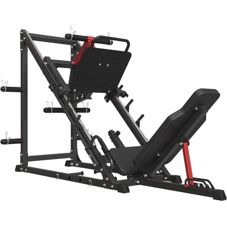 syedee Leg Press Machine with Calf Block, 1500LBS Weight Capacity Adjustable Leg Machine with Resistance Band Pegs and Plate Storages, Workout Equipment for Strength Training