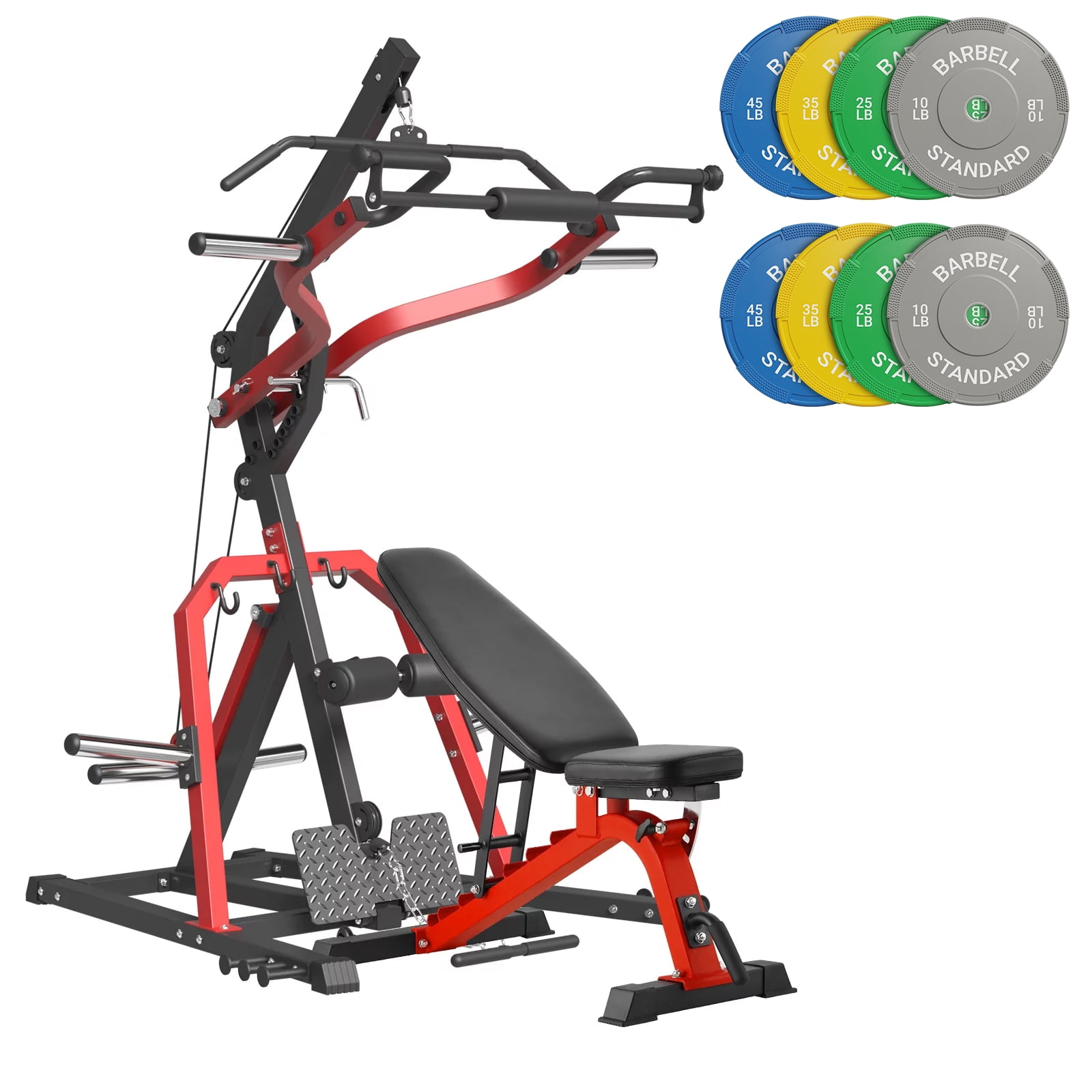 Syedee Leverage Gym Full Body Workout Squat Station Cage Seated Weightlifting 230lb Plate Walmart