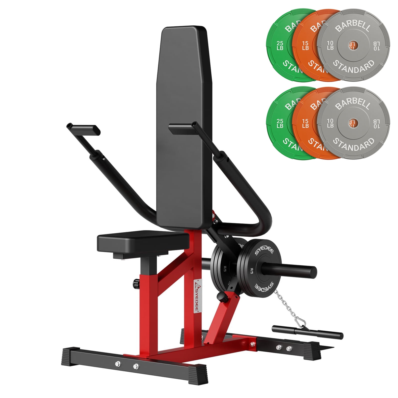 syedee Plate Loadable Seated Dip Machine Tricep Dip Machine with Cable Bar for Bicep Chest Training Tricep Press Hold up to 400LBS Black and Red Walmart