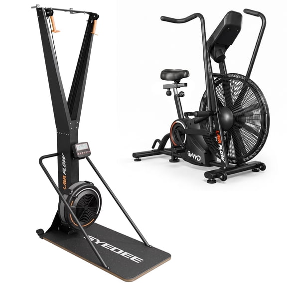 syedee Ski Exercise Machine with Airbike, Indoor Aerobic Exercise Machine, Indoor Aerobic for Cardio, Home Gym Machine