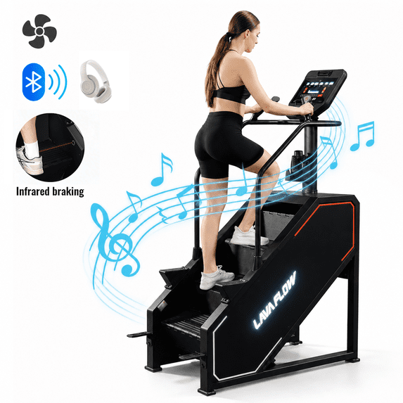 syedee Stair Machine with LED Screen, Stepmill Exercise Machine with 12 Workout Programs, 441 LBS Step Machine, 24-164 Steps/Minute(Black)