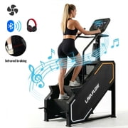syedee Stair Machine with LED Screen, Stepmill Exercise Machine with 12 Workout Programs, 441 LBS Step Machine, 24-164 Steps/MinuteBlack