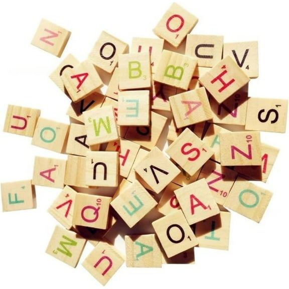 syligr 100Pcs Wooden Alphabet Tiles - Ideal for Scrabble Board Games, A-Z Capital Letters for Crafts,Wedding Frame & Wall Art - Educational & Decorative,Alphabet Blocks Set for Christmas Tree Decor