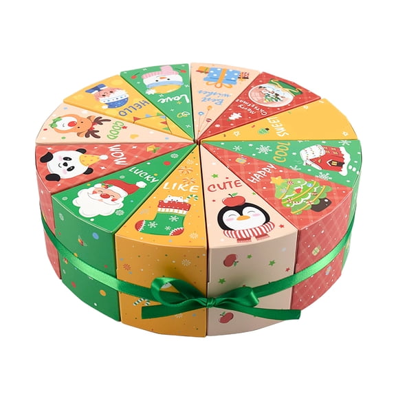 syligr 12 PCS Christmas Countdown Surprise Box for Kids, Xmas Days Advent Calendar with Cake Shaped & Cartoon Designs, Holiday Treats Gift Set for Chocolates, Tradition Stocking Stuffer for Boy Girl