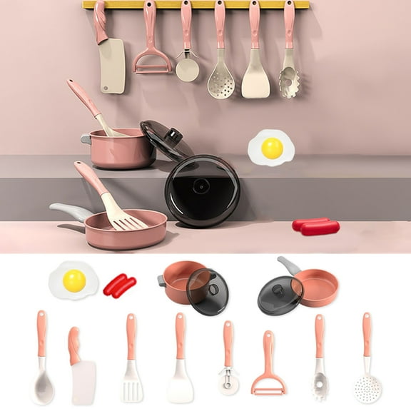 syligr 14Pcs Kids Play Kitchen Set, Pretend Play Cooking Toys for 3-6 Years Old, Role Play Kitchen Playset for Toddlers Boys Girls Age 3+, Preschool Educational Gift, Christmas Birthday Present
