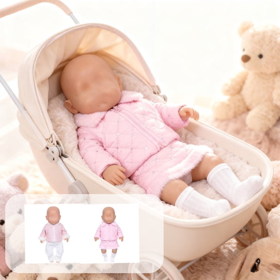 syligr 18 Inch Doll Clothes Set Pink, Wardrobe Collection for 18" Dolls, Princess Party Dress with Accessories, Toddler Girl Toy Gift, Extra Clothes for Doll Play, Pretend Play Dress Up Costumes