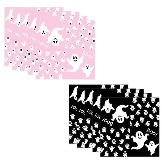 syligr 20 Pack Halloween Ghost Themed Party Napkins for Table Decor, Pink Black Disposable Paper Napkins with BOO Print for Dining, Festive Holiday Supplies for Home Party Display, 13x13 Inch