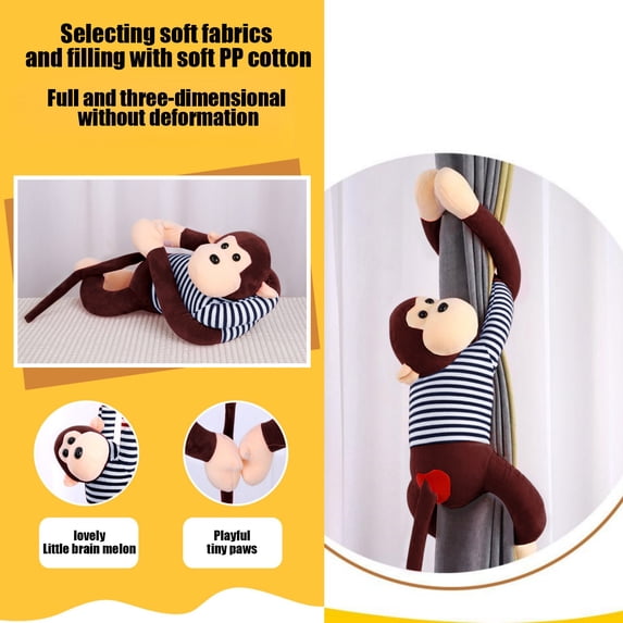 syligr 20Inch Long Arm Monkey Plush Toy for Children 3+, Soft Stuffed Animal with Hanger, Home Decor or Gift for Friends, Cotton Multicolor Options, 20 Inch, Holiday Party Gift for Monkey Fans