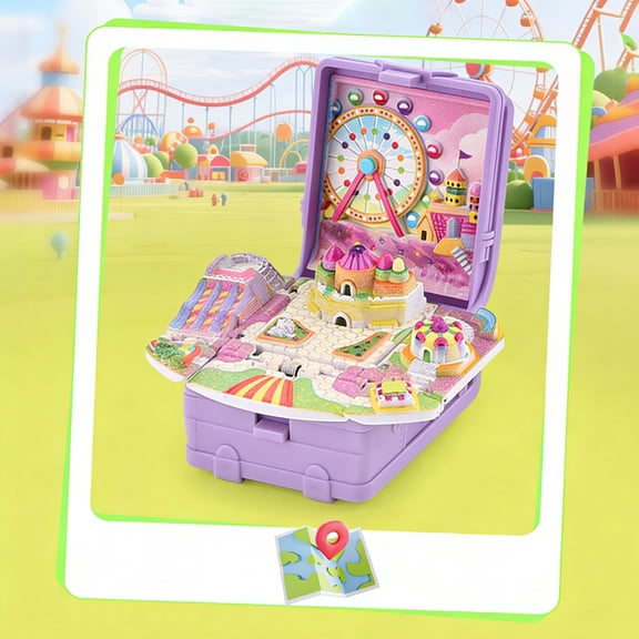 syligr 3D Playground Keychain for Kids, Folding Amusement Park Toy Backpack Charm, Boys Girls Bag Accessory, Novelty Keyring for Teenagers, Surprise Gift Idea, Miniature Toy for Backpacks