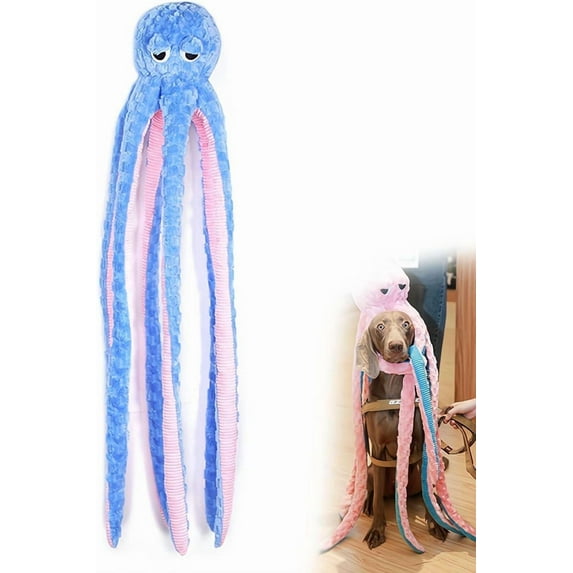 syligr 40 Inch Long Octopus Dog Toy with Squeaker for Large Breed Aggressive Chewers Interactive Plush Chew Toy for Small Medium Large Dogs Indoor Outdoor Play Fun and Exercise