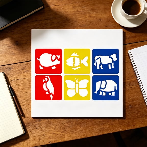 syligr 6 Pack Kids Drawing Stencils for Toddlers Ages 3-6, Animal Shape Templates for Painting, Creative Stencils for Classroom Daycare Kindergarten Home Travel Party, Birthday Gift for Boys Girls