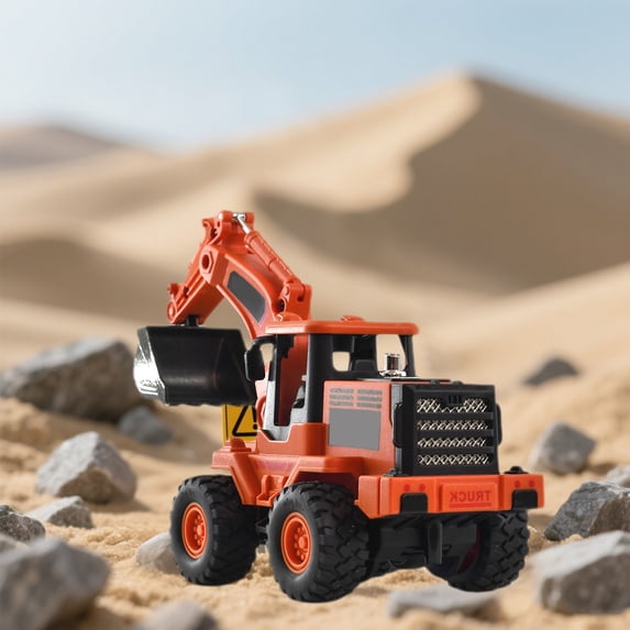 syligr Alloy Forklift Toy for Toddlers Ages 2-4 Construction Vehicle Models 7 Inch Pull Back Car Simulation Loader Dump Truck Yellow Orange Green White ABS Plastic Gift for Boys