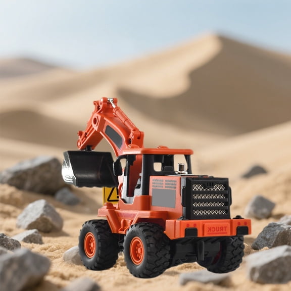 syligr Alloy Forklift Toy for Toddlers Ages 2-4 Construction Vehicle Models 7 Inch Pull Back Car Simulation Loader Dump Truck Yellow Orange Green White ABS Plastic Gift for Boys