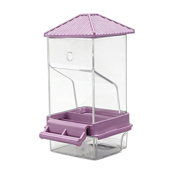 syligr Automatic Bird Feeder for Parrots Small Birds Transparent Wall Mounted Seed Dispenser for Cage Easy to Fill and Clean No Spill Design for Home and Outdoor Use