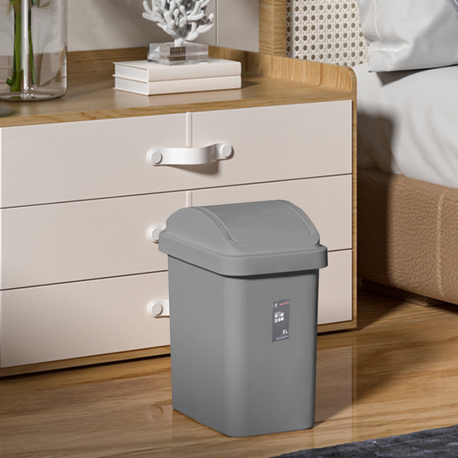 syligr Bathroom Trash Can With Lid ,Plastic Swing Top Garbage Can Slim ...