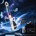 thumbnail image 1 of syligr Bluetooth Electronic Guitar for Kids Ages 3+ Musical Learning Toy No Strings Foldable with Auto-Play One-Man Band Mode LED Light Guide Portable Birthday Gift, 1 of 6
