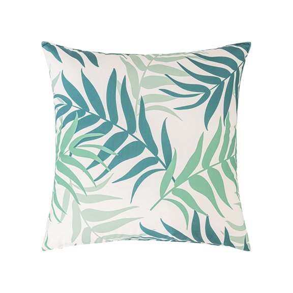 syligr Boho Throw Pillow Cover for Sofa Couch, Soft Polyester Square Cushion Cover with Leaf Pattern, Decorative Pillowcase for Living Room Bedroom Nursery, 18 x 17.7 Inch