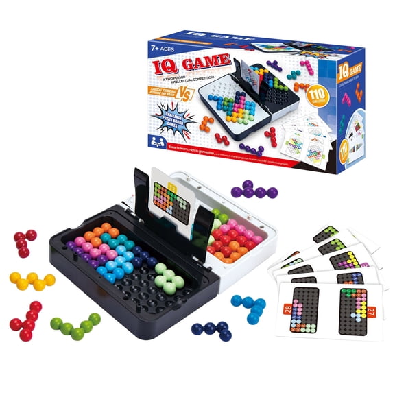 syligr Brain Teaser Puzzle Games 110 Challenges, 2 Player Mode Logic Puzzle Board Game with Colorful Beads, Spatial Reasoning & Focus Training Toy for Kids, Montessori Learning Gift for Boys Girls