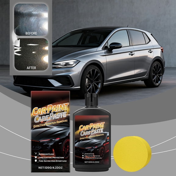 syligr Car Paint Care Kit with Polishing Paste and Sponge, All-in-One Solution for Paint Maintenance Protection and Shine, Suitable for Cars Trucks and SUVs, Professional Results at Home