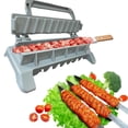 thumbnail image 1 of syligr Collapsible Kebab Skewer Rack - Adjustable Folding Grill Press for Campfire, Tailgating, Evenly Cooked Meat & Vegetables, Non-Stick Surface, 1 of 8