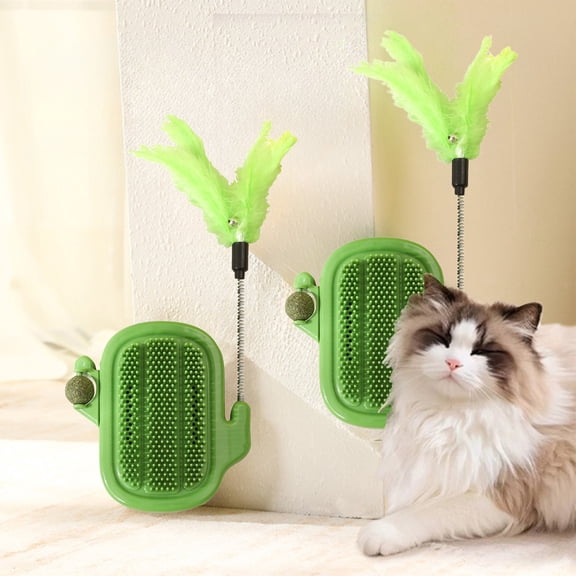 syligr Corner Cat Scratcher and Self Grooming Toy for Kittens and Adult Cats Multi Surface Itch Relief and Play Interactive Toy with Non Slip Base Easy to Install Furniture Protection