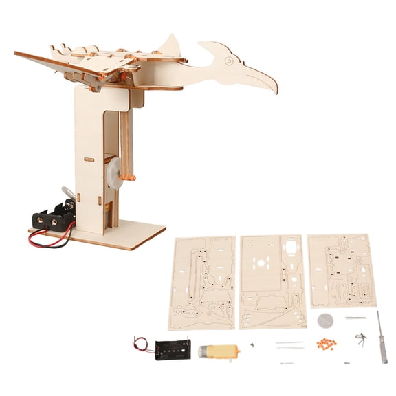 syligr DIY Mechanical Dinosaur Toy, Wooden Pterosaur Building Kit, Moving Wings, Educational STEM Project for Kids, Handmade Engineering Toy for Kids Age 8-12, Christmas Birthday Gift for Boys Girls